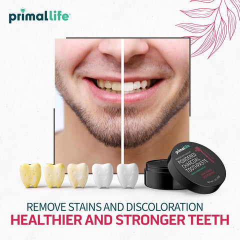 Primal Life Organics - Dirty Mouth Toothpowder, Activated Charcoal Tooth Cleaning Powder, Essential Oils with Kaolin & Bentonite Clay, Good for 200+ Brushings, Organic, Vegan (Black Peppermint, 1 oz)