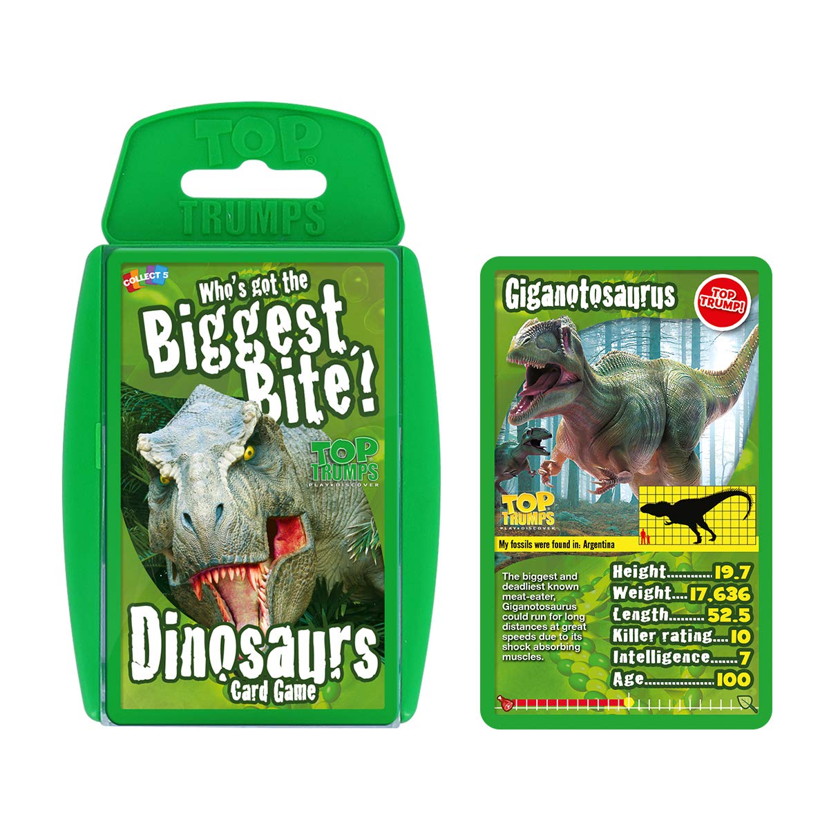 Top Trumps Dinosaurs Classics Card Game, Learn About The Tyrannosaurus Rex, Stegosaurus, Giganotsaurus in This Educational Pack, Gift and Toy for Boys and Girls Aged 6 Plus