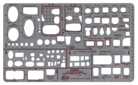 Pickett Lavatory Planning Template, Scale: 1/8 and 1/4 Inch (1170I)