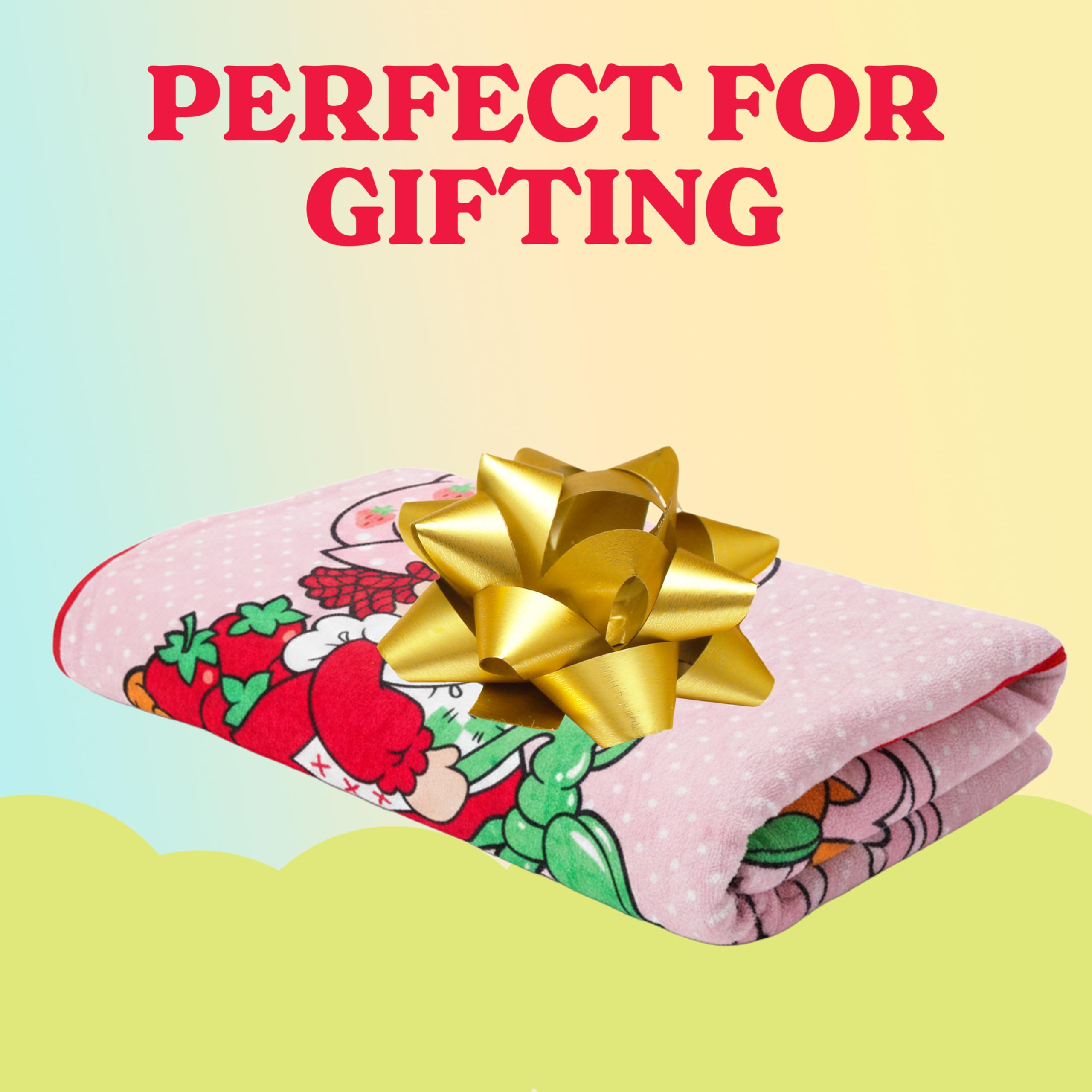 Silver Buffalo Strawberry Shortcake on Bike Polka Dot 45" x 60" Fleece Throw, Soft and Cozy Blanket, 180 GSM