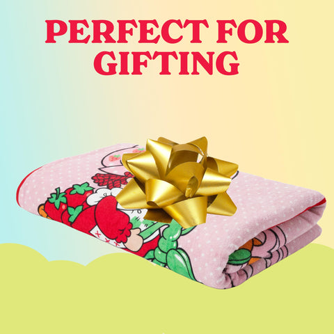 Silver Buffalo Strawberry Shortcake on Bike Polka Dot 45" x 60" Fleece Throw, Soft and Cozy Blanket, 180 GSM