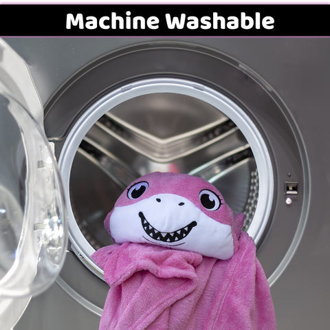 Comfy Critters Kids' Shark Blanket Hoodie, Hooded Travel Blanket Combo - Bubbles The Shark