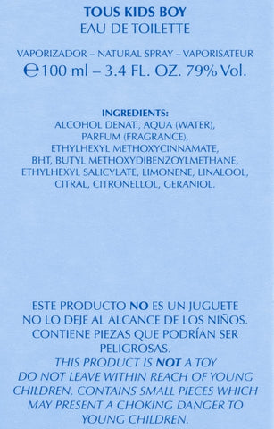 TOUS Eau de Toilette for Boys and Girls, Gentle on Children's Sensitive Skin and Ideal for Everyday Use, 3.4 Fl Oz Kids Boy