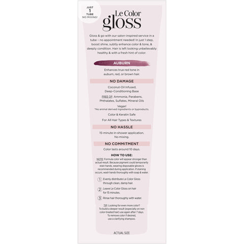 L’Oréal Paris Le Color One Step Toning Hair Gloss, Auburn, 4 Ounce