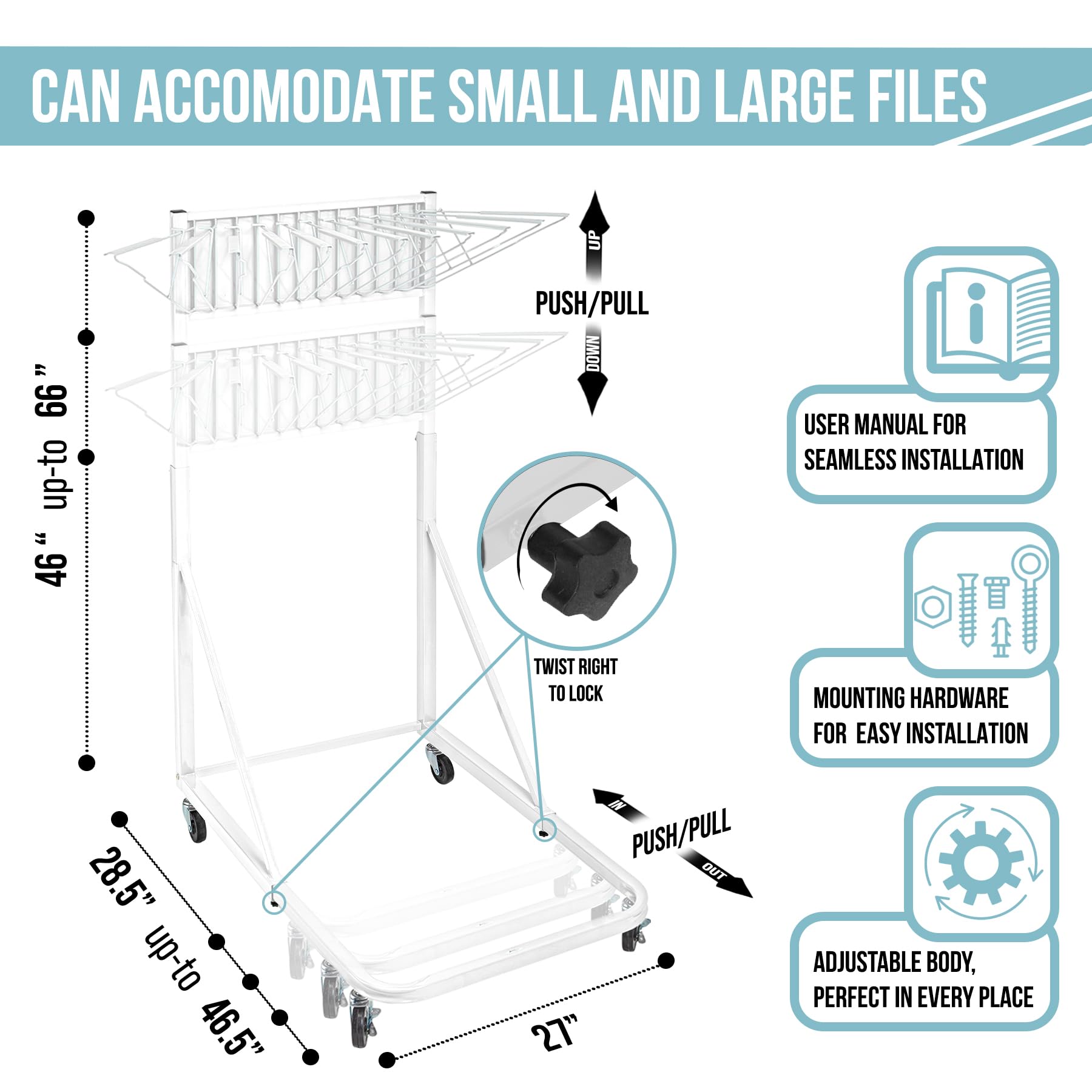 Adir Mobile Blueprint Holder – Construction Plan Rack, Map Organizer, Blueprint Rack, and Poster Display Rack for Jobsite and Office (Without Blueprint Clamps)