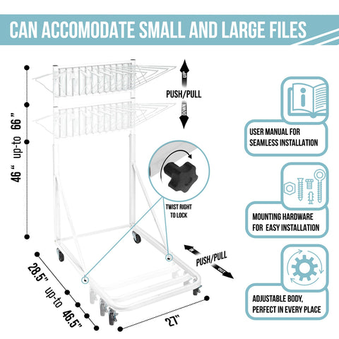 Adir Mobile Blueprint Holder – Construction Plan Rack, Map Organizer, Blueprint Rack, and Poster Display Rack for Jobsite and Office (Without Blueprint Clamps)