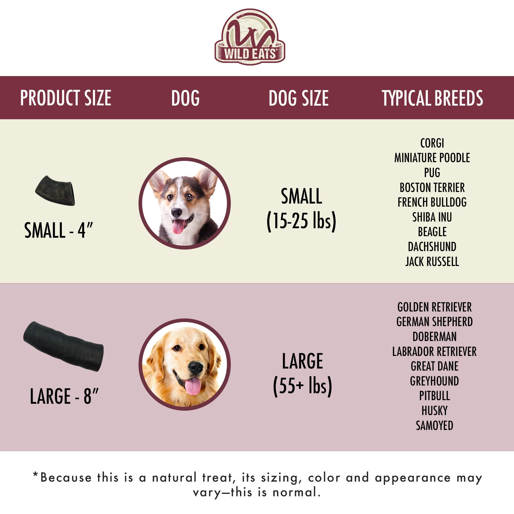 Wild Eats Water Buffalo Tuffie No Hide Dog Bones & Dog Chews All Natural, Single Source Protein, Grain Free Treat, Long Lasting Chews (2 Pack, Large-Tuffie)