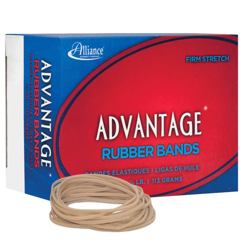 Alliance Rubber 26189 Advantage Rubber Bands Size #18, 1/4 lb Box Contains Approx. 370 Bands (3" x 1/16", Natural Crepe)