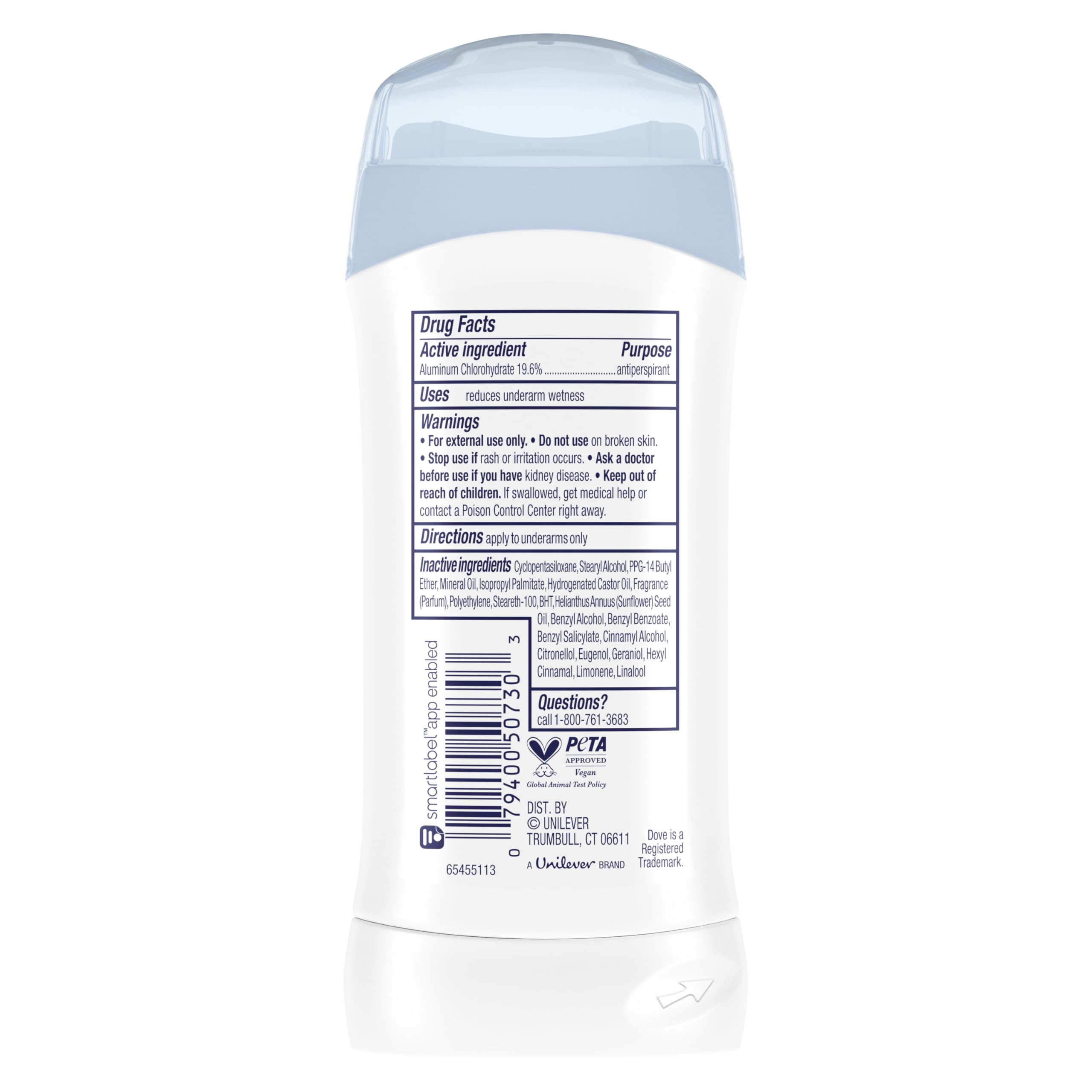 Dove Original Antiperspirant Deodorant for Women Original Clean 48 Hour Sweat & Odor Protection 2.6 oz