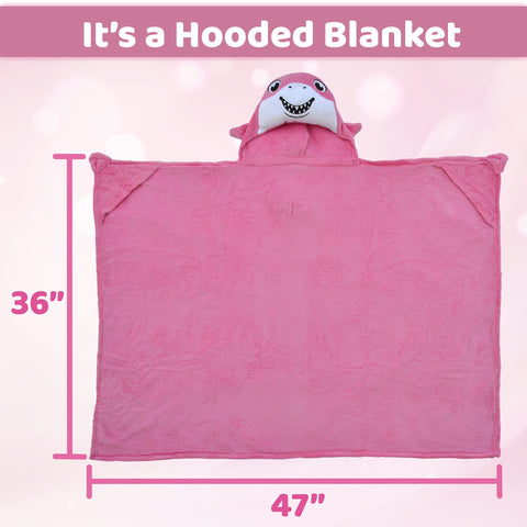 Comfy Critters Kids' Shark Blanket Hoodie, Hooded Travel Blanket Combo - Bubbles The Shark