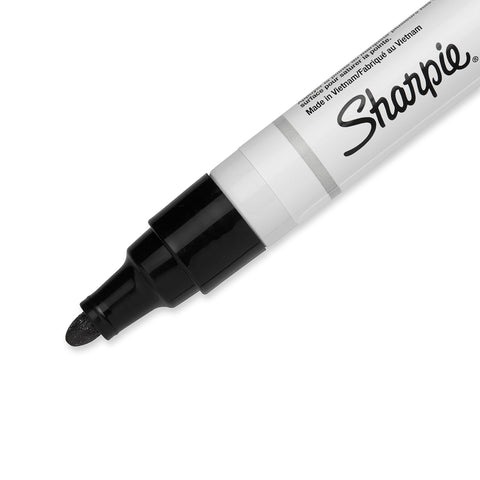 Sharpie Oil-Based Paint Marker, Medium Point, Black, 1 Count - Great for Rock Painting