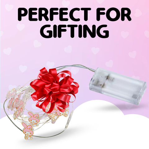 Silver Buffalo Sanrio Hello Kitty and Friends My Melody 20ct Decorative String Lights, 7 Feet Long, Battery Powered (2 AA Batteries Included), Cool White LED, Indoor Use Only