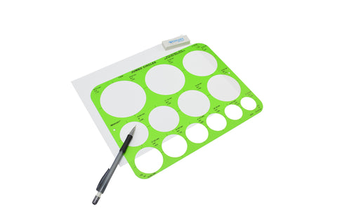 Westcott T-826 Jumbo Circles Template, Plastic Shape Template Tool, 8.75 by 11.5 in