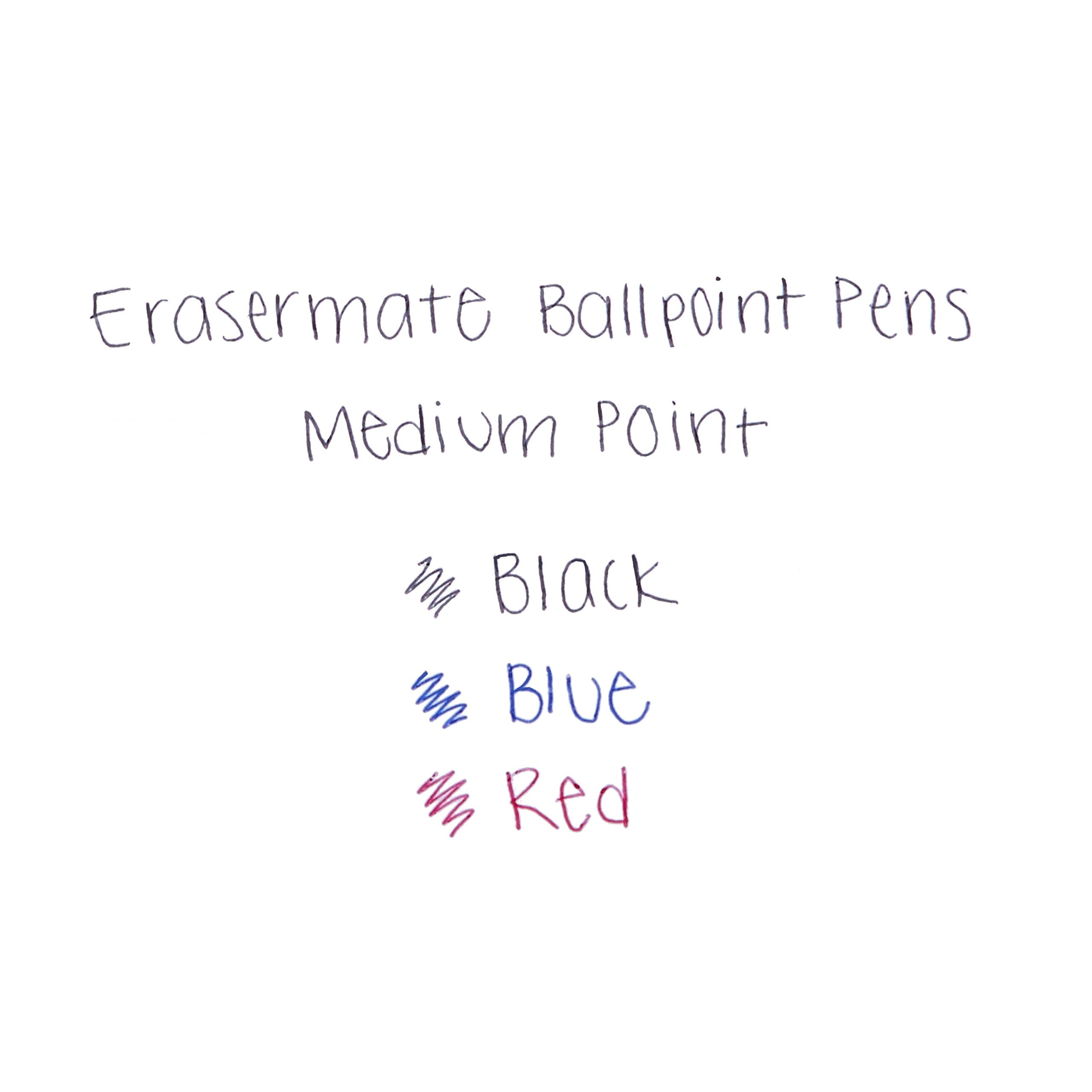 Paper Mate® EraserMate® Pens, Medium Point, 1.0 mm, Blue Barrel, Blue Ink, Pack Of 5