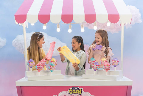 Oosh Slime Cotton Candy Cuties Series 2 by ZURU (Purple) Scented, Squishy, Fluffy, Soft, Stretchy, Stress Relief, Party Favors, Non-Stick with Collectible Cutie Slow Rise Toy