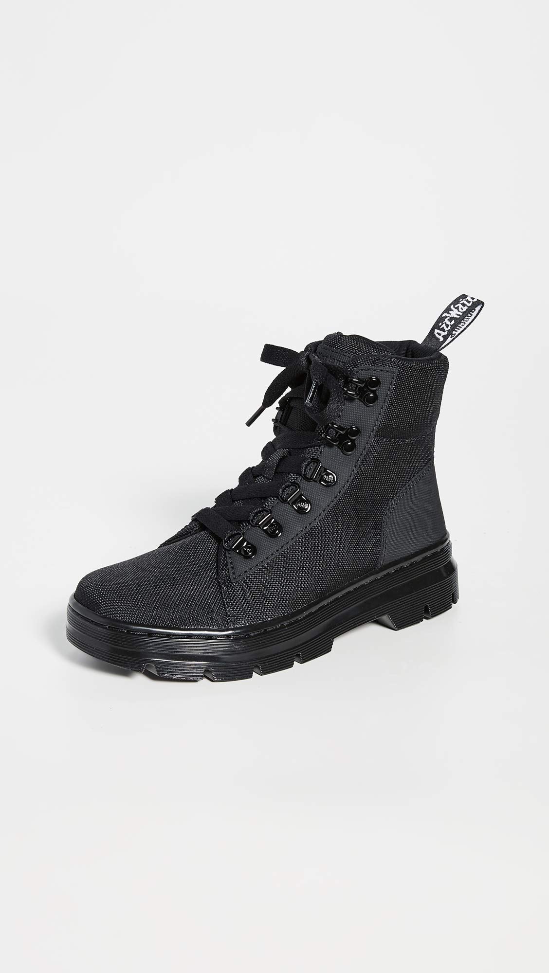 Dr. Martens Women's Combs W Combat Boot, Black/Black, 10