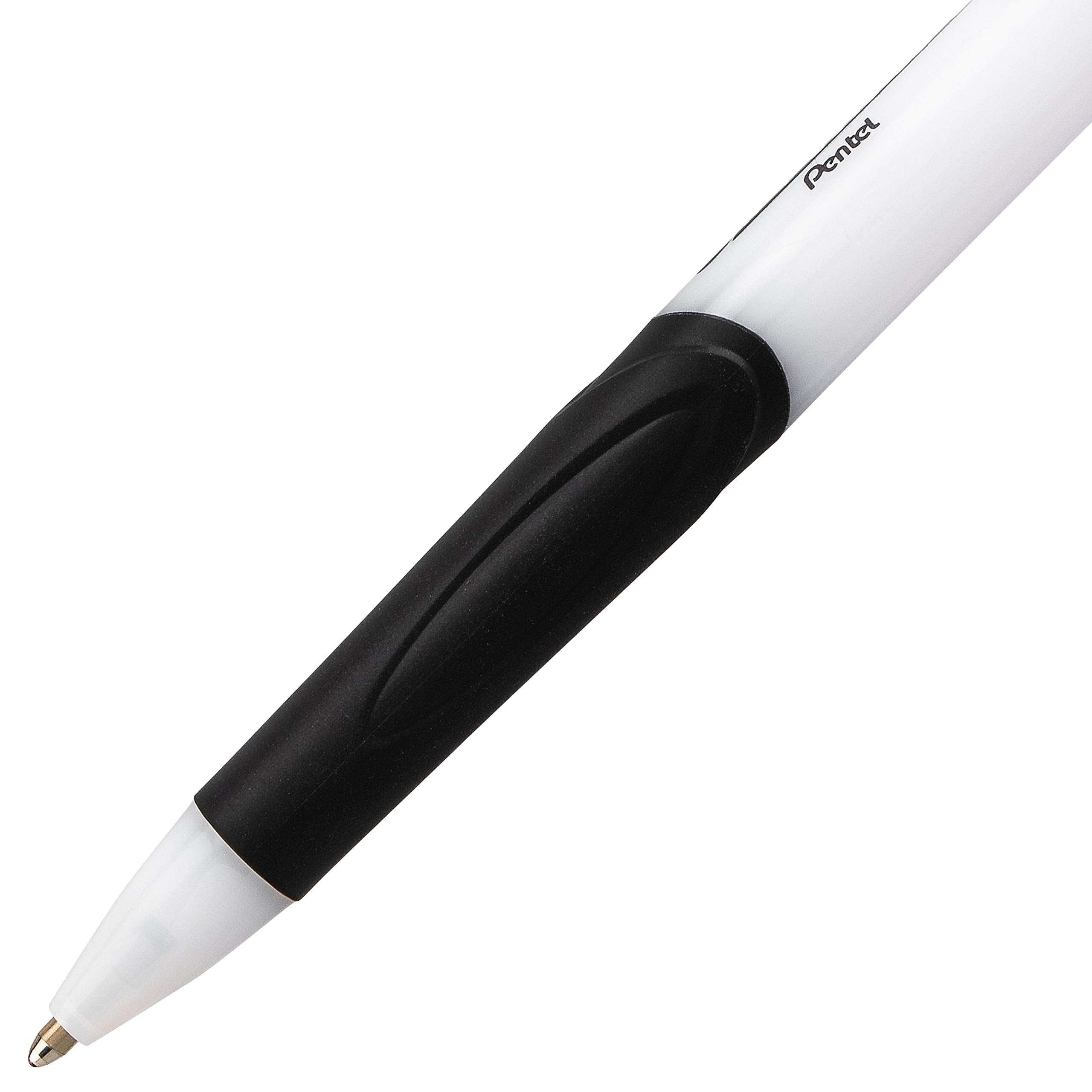 Pentel GlideWrite Ballpoint Pen with TechniFlo Ink, (1.0mm) Medium Line, Black Ink, Pack of 6 (BX910BP6A)