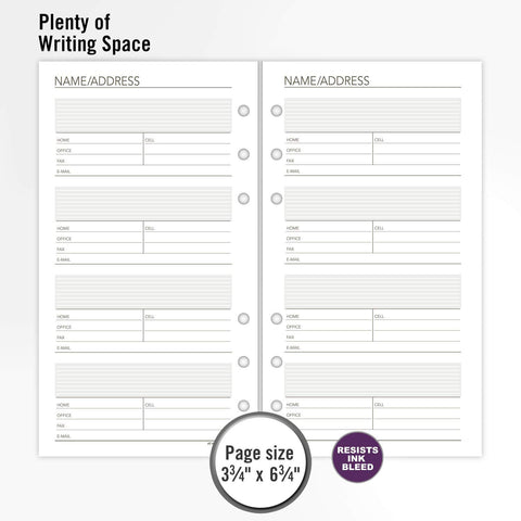 AT-A-GLANCE Day Runner Telephone and Address Pages, Refill, Loose-Leaf, Undated, for Planner, 3-3/4" x 6-3/4", Size 3, 30 Sheets/Pack (013-230)