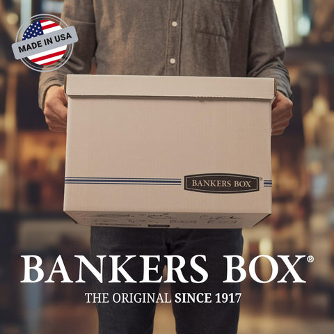 Bankers Box 12-Pack Medium Duty File Storage Boxes with Lids, FastFold Assembly, 24 Inch Legal, STOR, (00702)