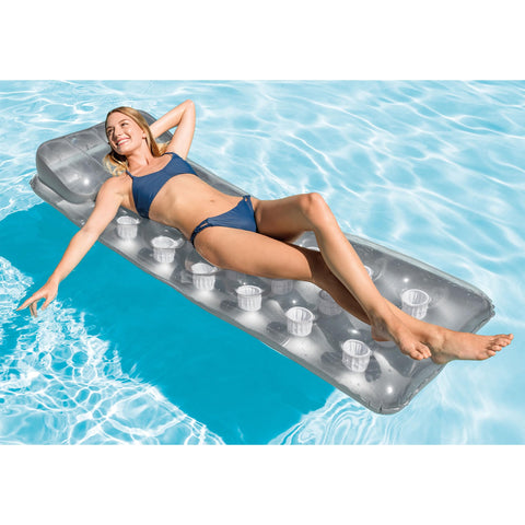 Intex 58894EP 18-Pocket French Mattress Suntanner Pool Lounger Float w/Headrest