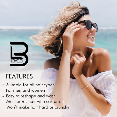 L3 Level 3 Sea Salt Texturizing Spray - Creates Beachy Waves and Texture - Light Hold - Casual Hair Finish (8.45 Fl Oz)