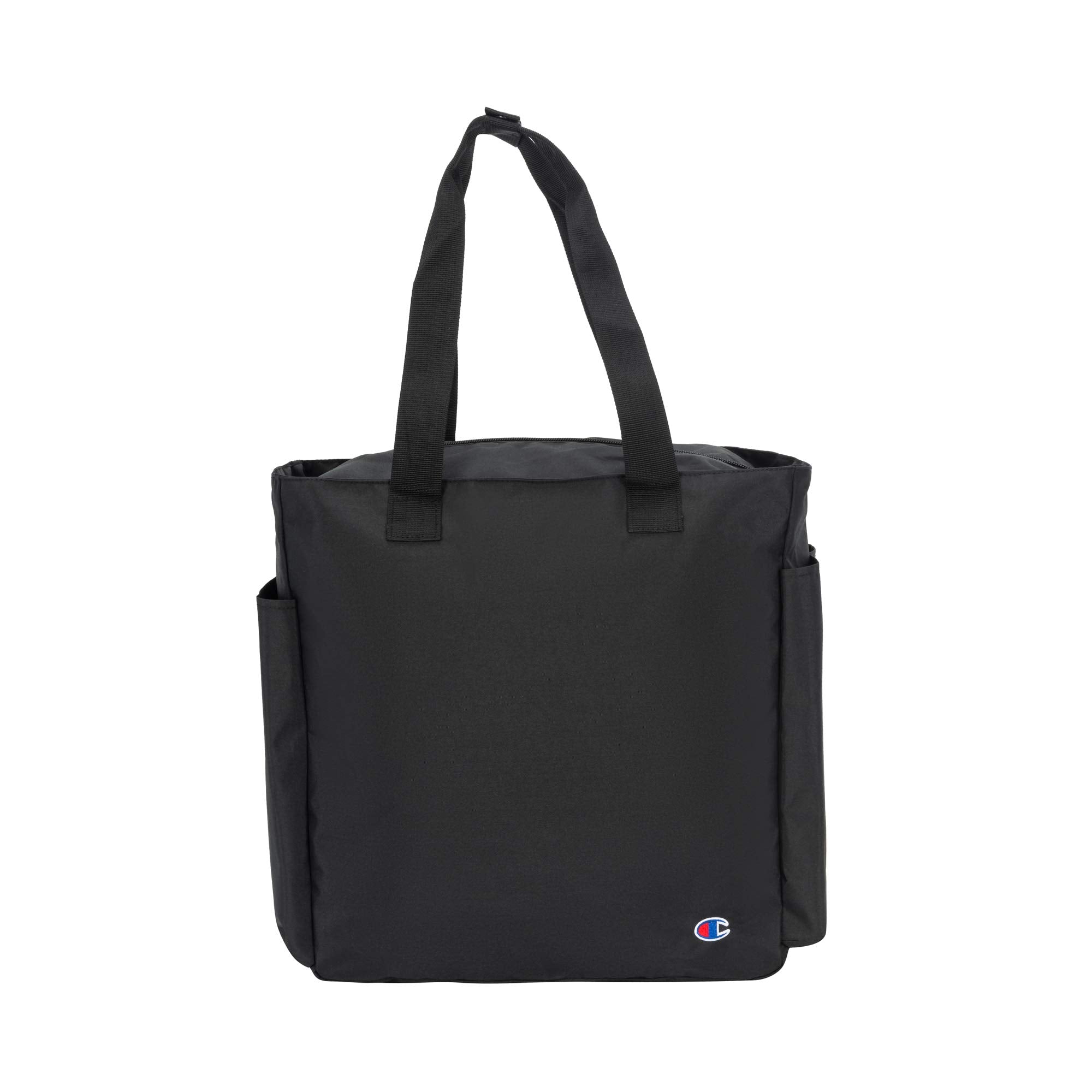 Champion unisex adult Signal Gym Tote Bags, Black/Reflective Silver, One Size US