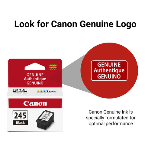 Canon PG-245 Genuine Black Ink Cartridge, Compatible with iP2820, MG2420/2924/2920/3020/2522/2525, MX492, TS3120/302/302a/202/202a/4520/3320