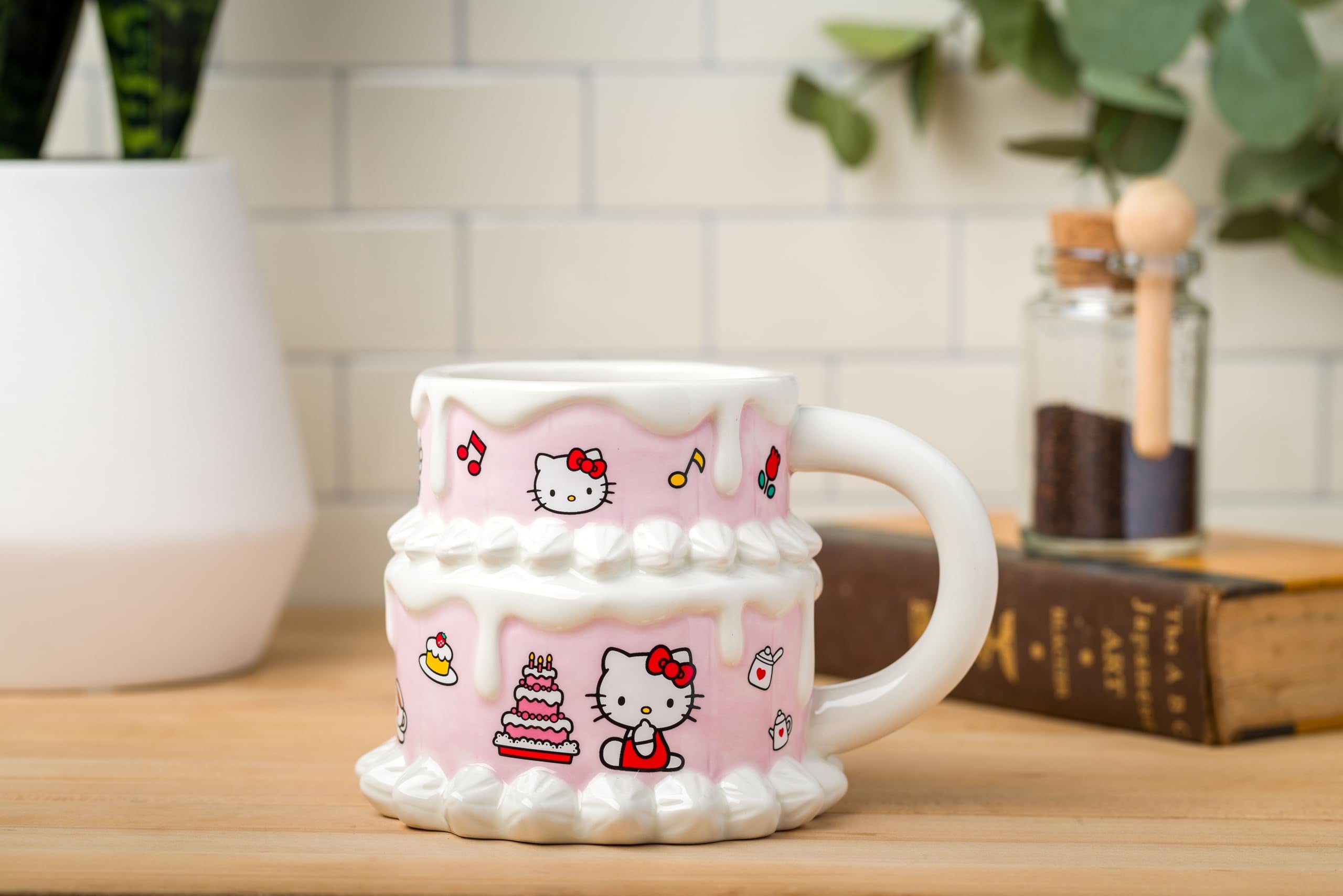 Silver Buffalo Sanrio Hello Kitty Cake Ceramic 3D Sculpted Mug, 22 Ounces