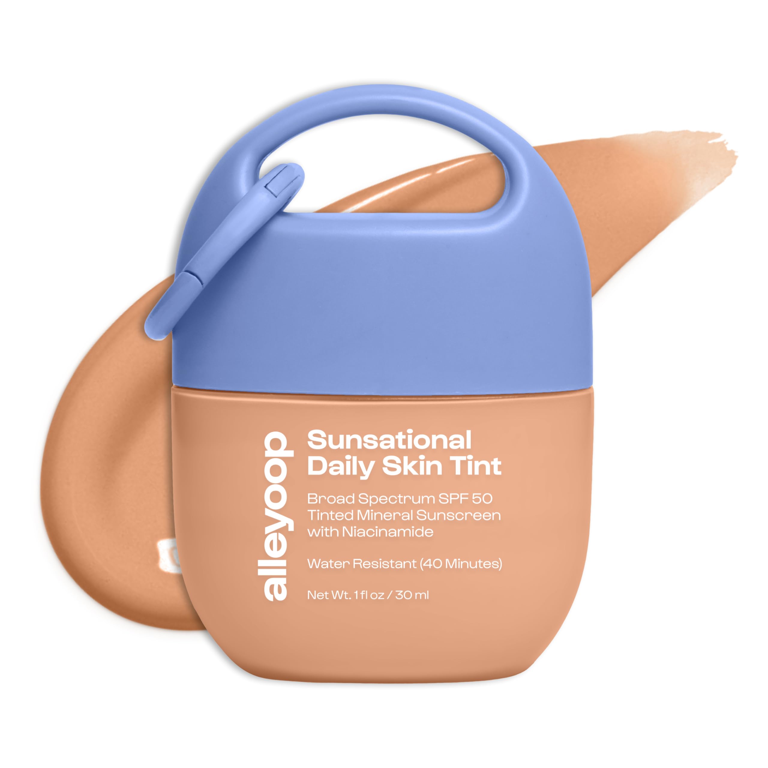 Alleyoop Sunsational Tinted Moisturizer SPF 50 for Face Broad Spectrum – 100% Mineral Face Sunscreen with Jojoba, Hydrating & Soothing Tinted Sunscreen, Vegan & Cruelty-Free (Shine)