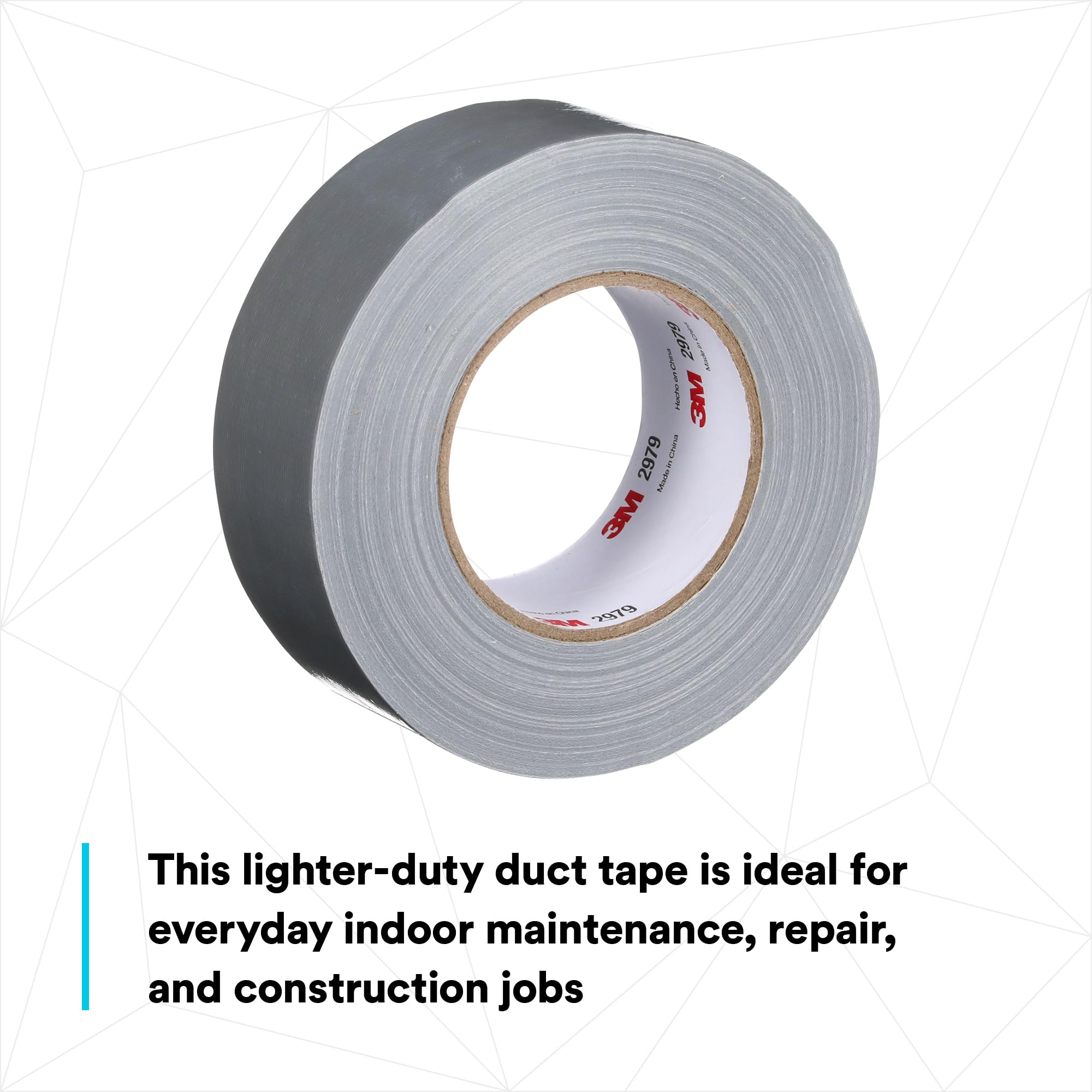 3M 2979 Multi-Use Duct Tape, Silver, 1.88 in x 60 yd x 7 mil, 1 Pack, Temporary Repair, Patching, Tabbing, Capping Pipe, Marking, Labeling