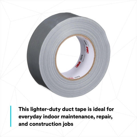 3M 2979 Multi-Use Duct Tape, Silver, 1.88 in x 60 yd x 7 mil, 1 Pack, Temporary Repair, Patching, Tabbing, Capping Pipe, Marking, Labeling
