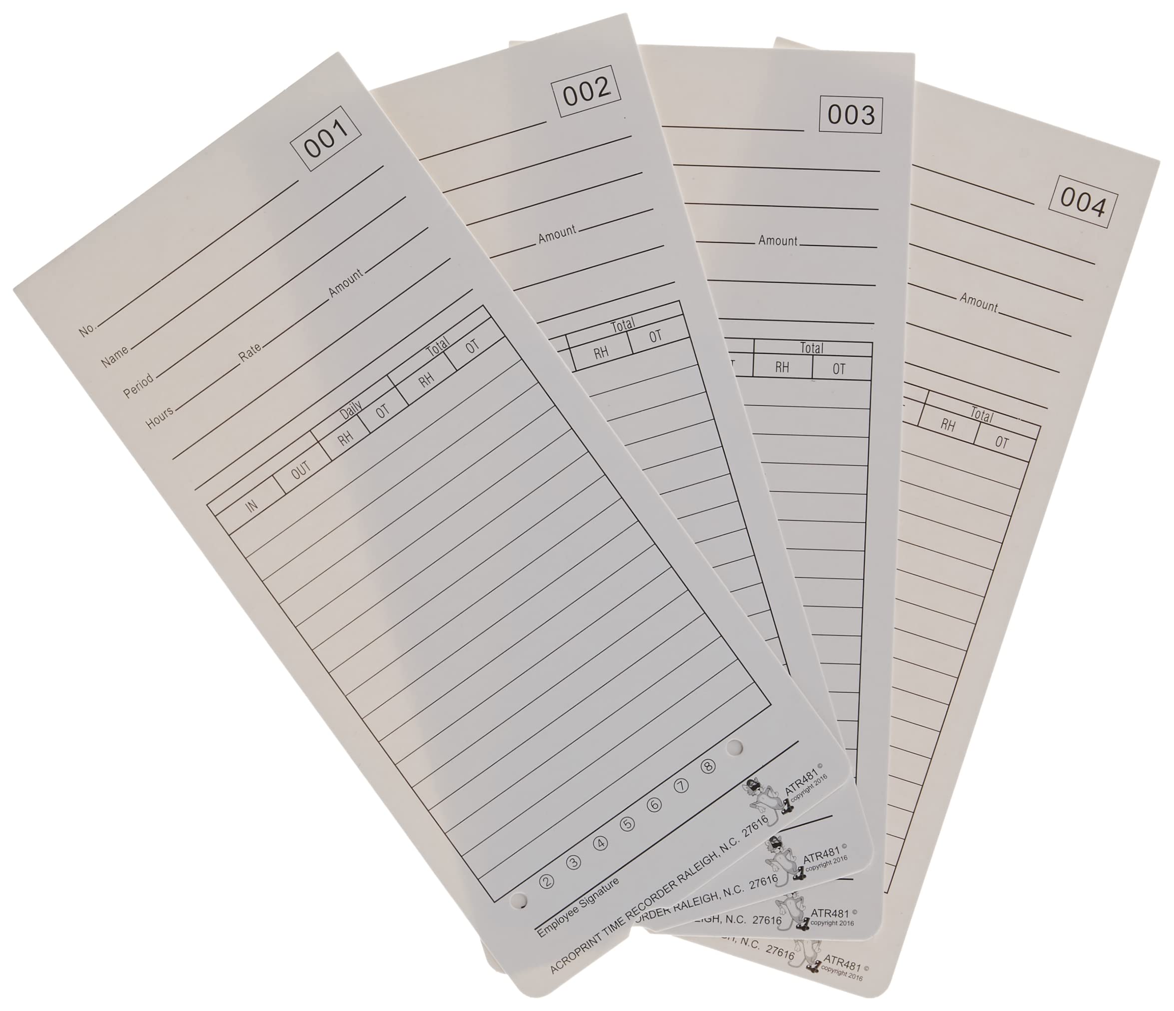Acroprint 09-9115-000 Time Cards for ATR480 Time Clock, 50 Count(Pack of 1)