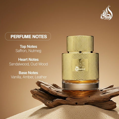 Lattafa Perfumes Qaa'ed for Unisex Eau de Parfum Spray, 3.4 Ounce