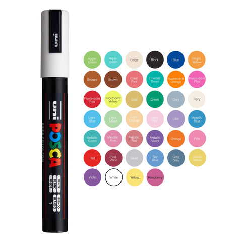 uni POSCA PC-1M Water-Based Paint Markers, Extra Fine Tip (0.7mm), Light Pink