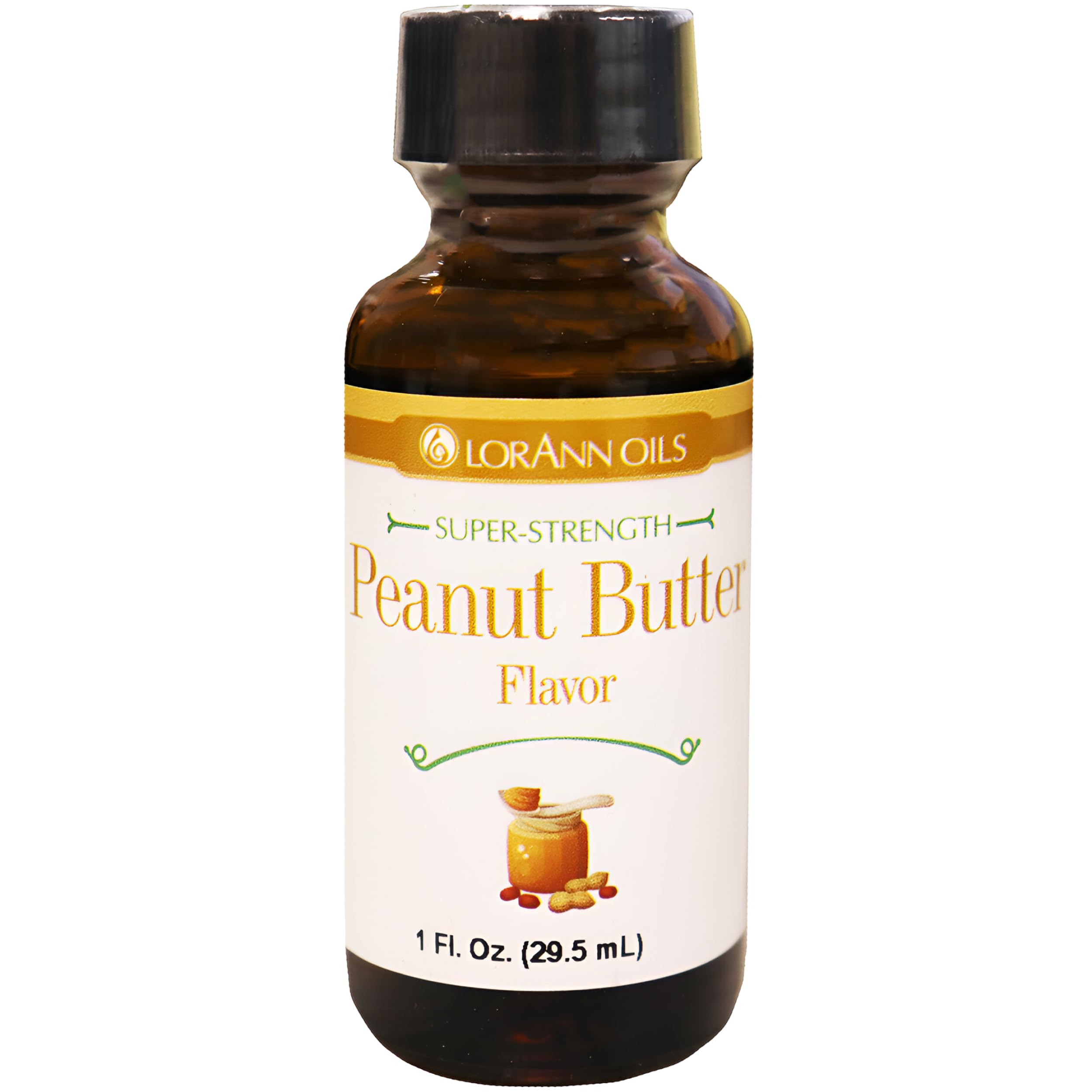 LorAnn Oils Super Strength Flavoring - Used For Candy Making, Flavoring Extracts, Baking, Hard Candy, and Flavor Oils - Bold, Natural Flavors 4X Stronger Than Extracts - Peanut Butter, 1 fl oz
