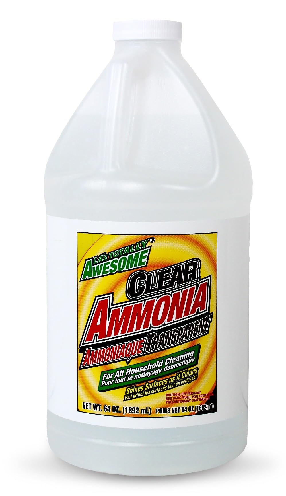 La's Totally Awesome Clear Ammonia, 64 oz, Multipurpose, Multi-Surface Cleaning Solution