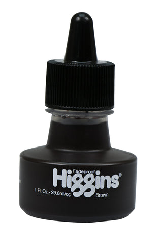 Higgins Pigmented Drawing Ink, Brown, 1 Oz Bottle (44705)