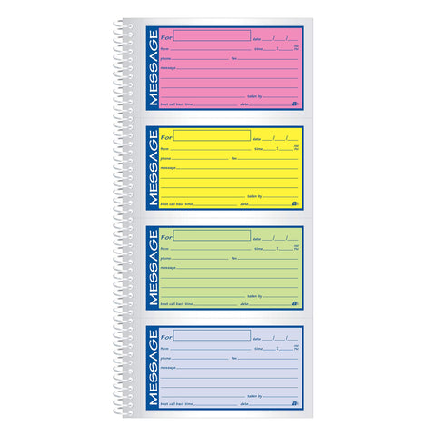 Adams® High Impact Phone Message Book, 2-Part Carbonless, 5-1/4" x 11", 200 Sets per Book (SC1153RB)