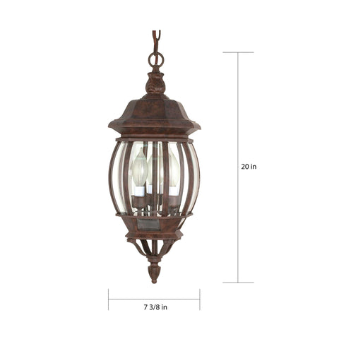 Nuvo Lighting 60/895 Traditional Three Light Hanging Lantern from Central Park Collection in Bronze/Dark Finish
