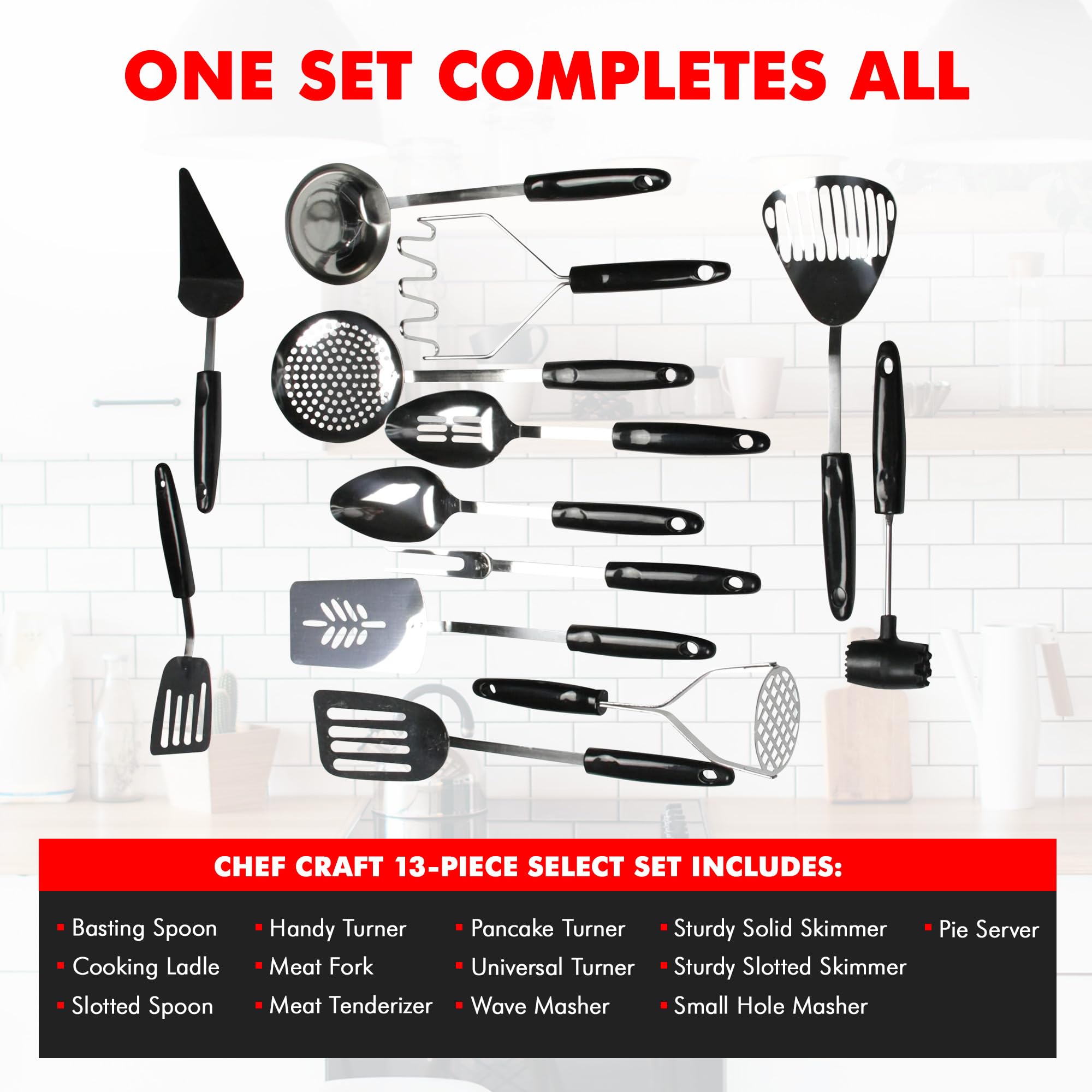 Chef Craft Select Sturdy Masher, 11 inch, Stainless Steel