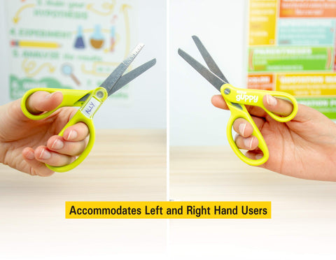 Stanley 5” Kids Scissors, Blunt Tip, Safety, Comfortable, For Left and Right Handed Use, For Office School Student Crafts, Assorted Colors, 2 Pack