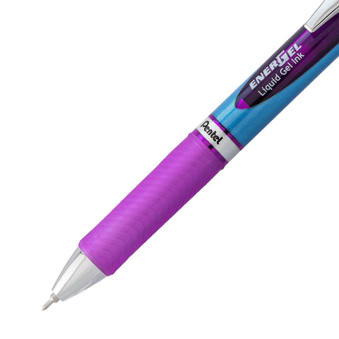 Pentel Gel Ink Pen, EnerGel RTX Retractable Gel Pen, 0.5mm, Fine Point, Needle Tip, Violet Ink (BLN75BP2V)