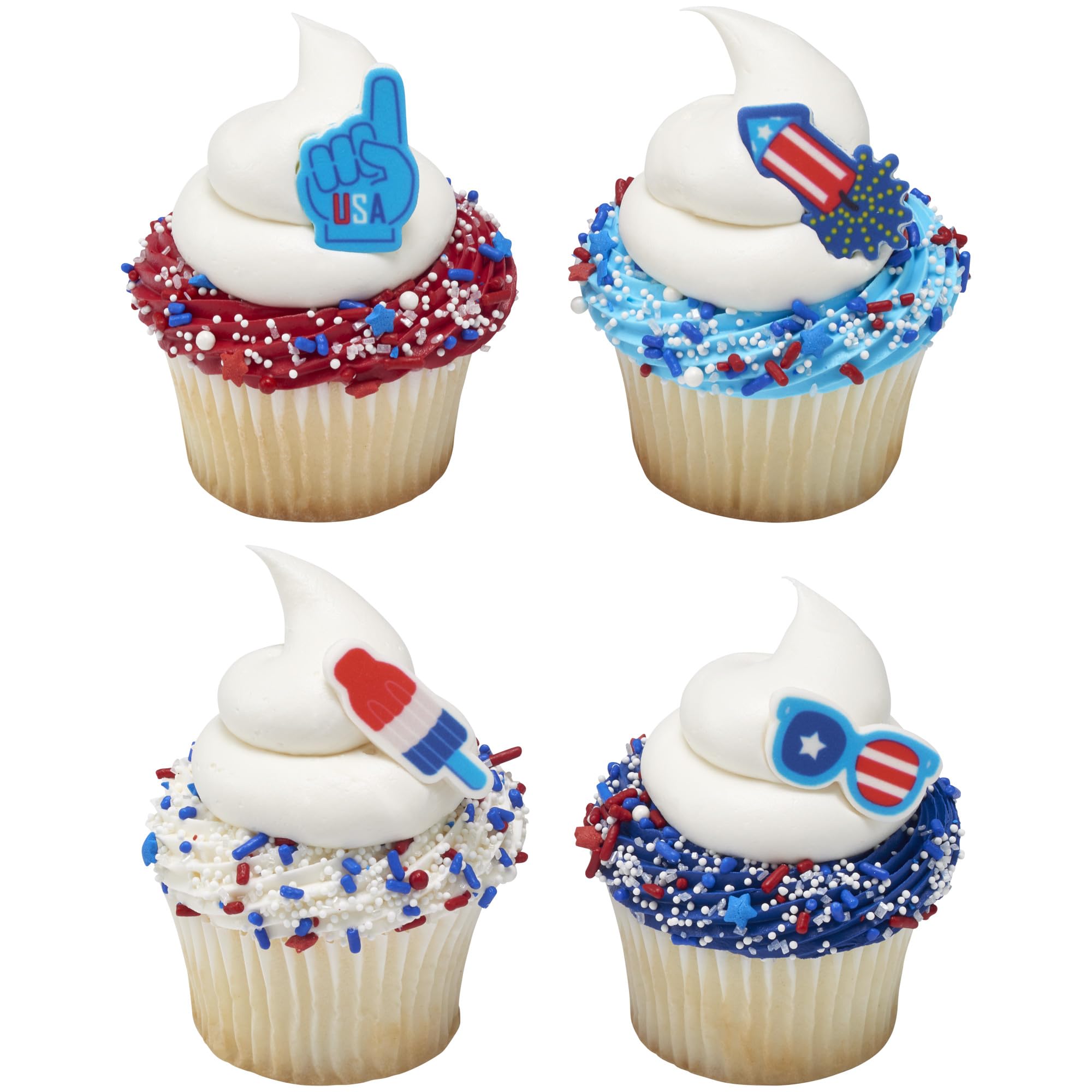 DecoPac Patriotic Fusion Mix Sprinkles, 27oz, Red, White, Blue Candy Sprinkles in Handheld Container, Edible Decorations For July 4th, Independence Day, Celebration Cakes, Cupcakes, Cookies and Donuts
