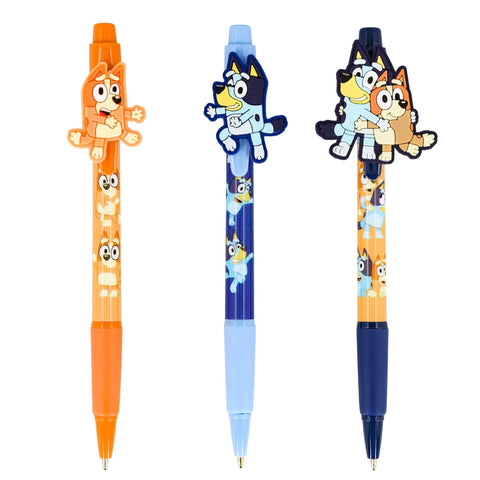 Innovative Designs Bluey and Bingo 3pk Character Pens with Rubber Clips