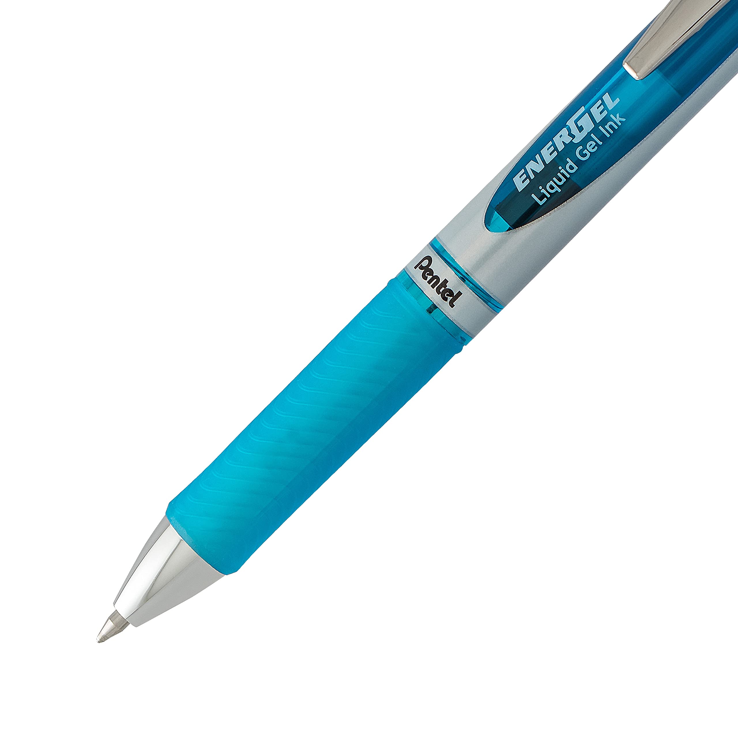 Pentel EnerGel Deluxe RTX Retractable Liquid Gel Pen, Medium Line, Metal Tip, Sky Blue Ink, 2 Pack (BL77BP2S)