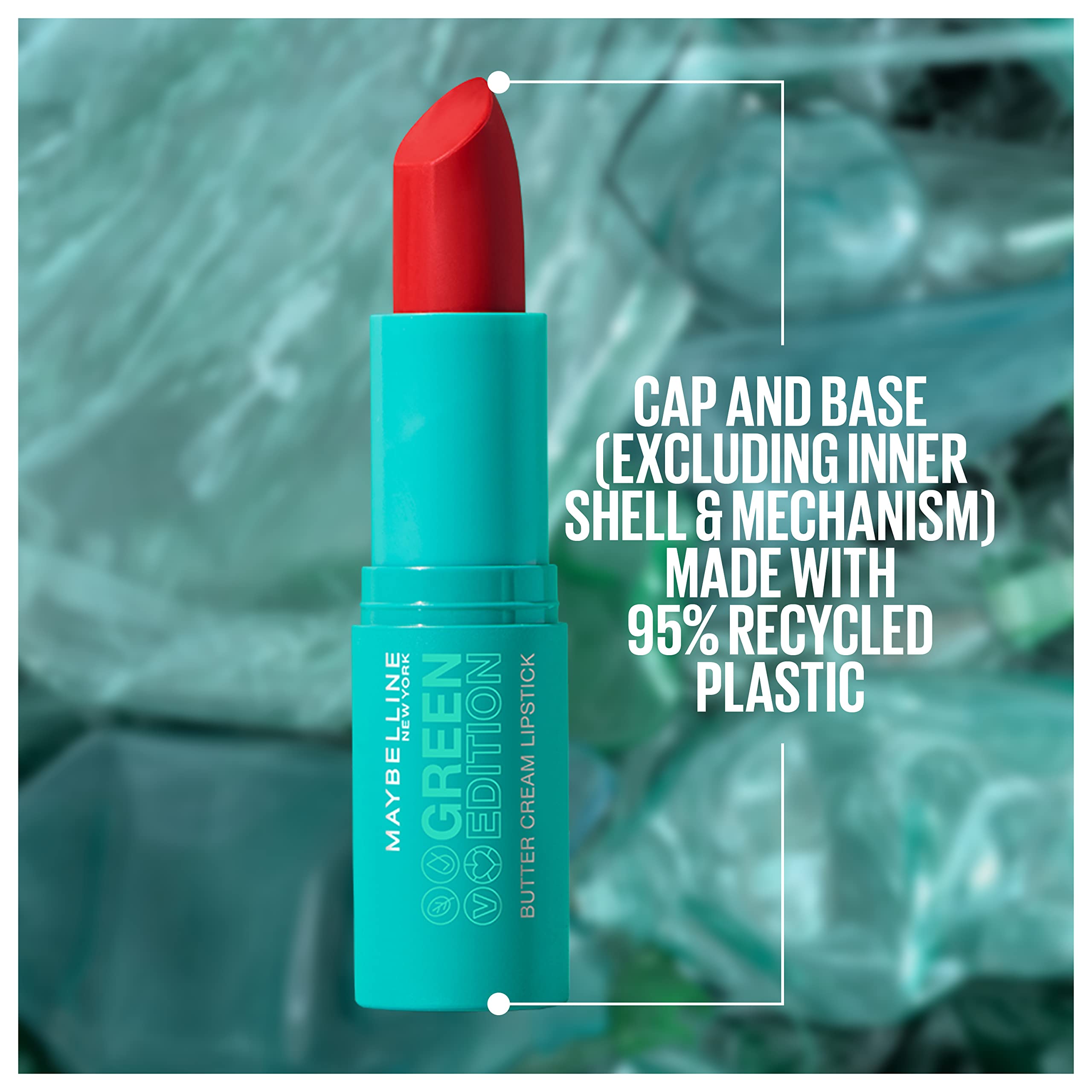 Maybelline Green Edition Butter Cream High-Pigment Bullet Lipstick, Ecliptic, Creamy Plum, 0.12 oz