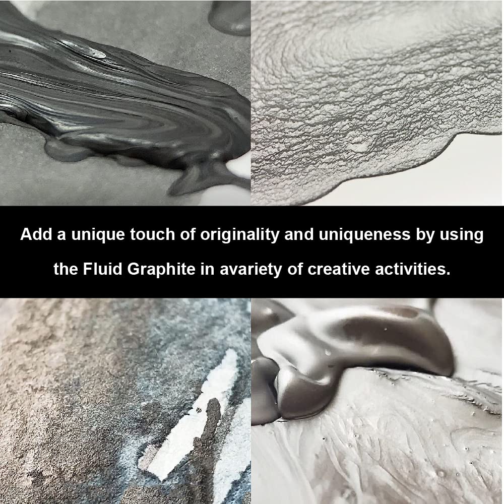 Kuretake Painting Ink, for dip Pen, Brush, Liquid, Paste, Artist, Non Toxic Paints, Illustration, Lettering, Drawing, Writing, Made in Japan (Graphite)