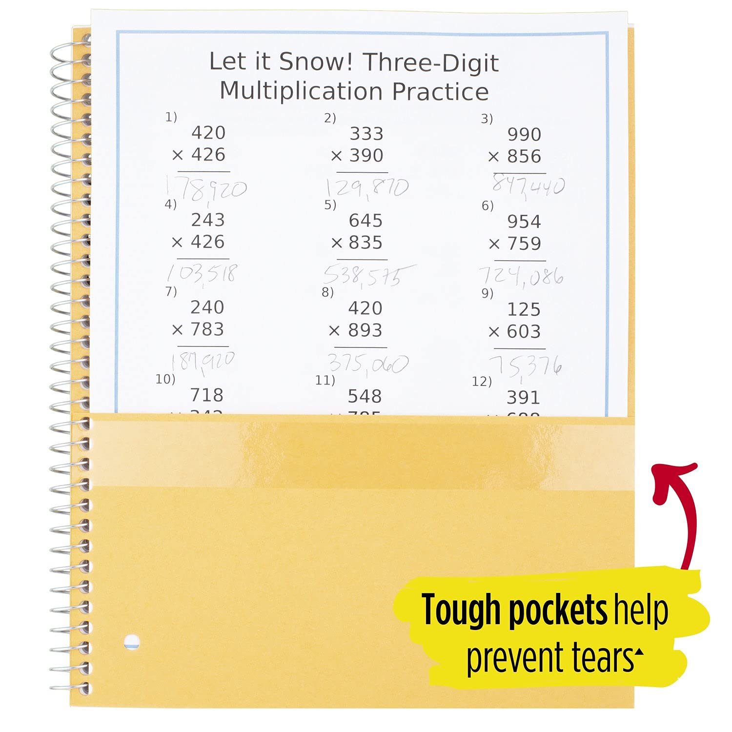 Five Star Spiral Notebook, 5-Subject, Wide Ruled Paper, 10-1/2" x 8", 200 Sheets, Tidewater Blue (930012CG1)