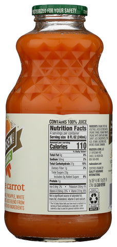 R.W. Knudsen Family Organic Orange Carrot Juice Blend, 32 Ounces (Pack of 6)