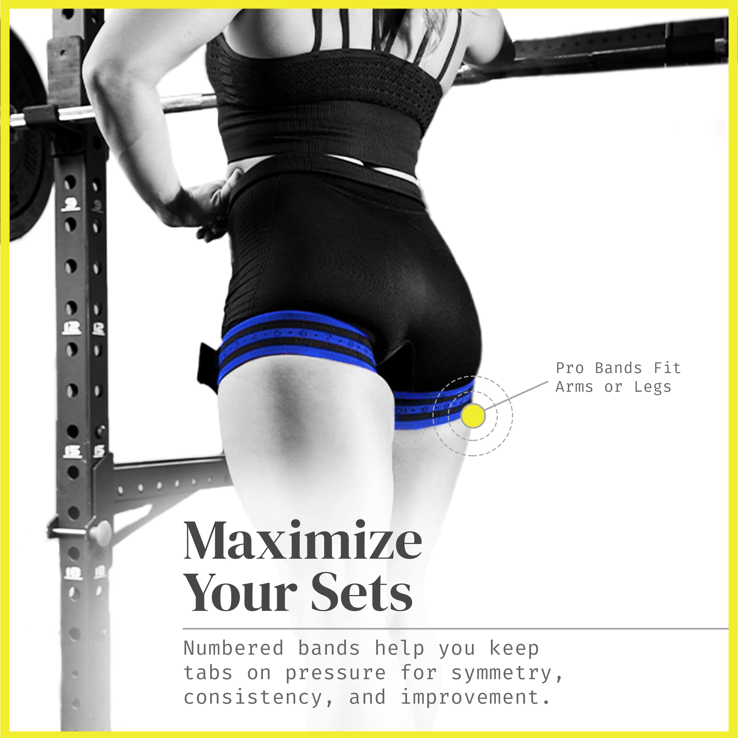 BFR BANDS PRO Blood Flow Restriction Bands for Arms, Legs & Glutes Occlusion Training, Help Gain Muscle Without Heavy Weight Lifting, Quick-Release Strong Elastic Strap for Men & Women